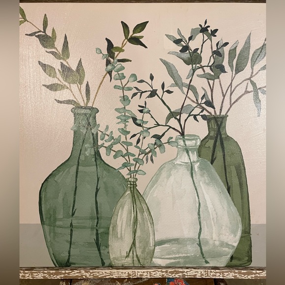 GREEN SERENITY ACCENTS- LARGE CANVAS PRINT - Picture 2 of 3